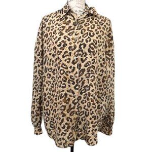 Express Silk Button Down Oversized Blouse